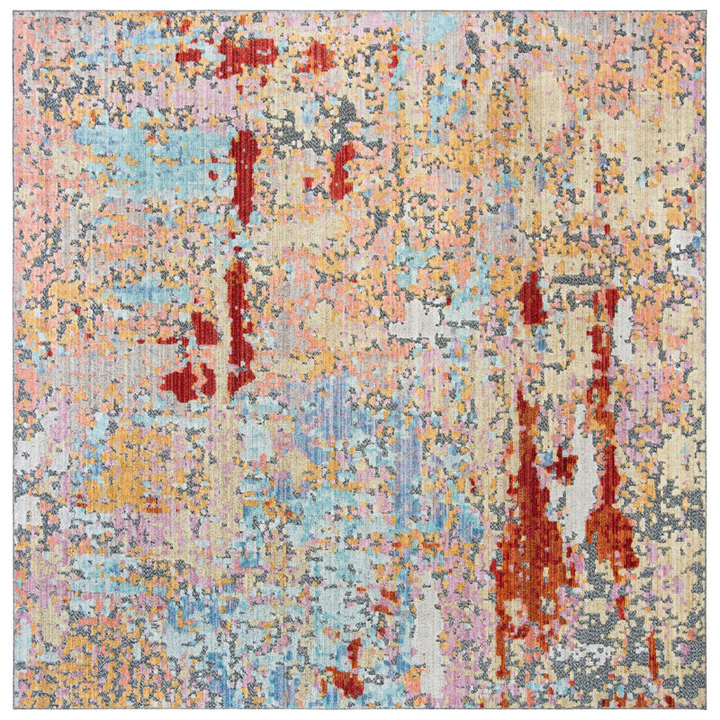 Higginson Provance Performance Abstract Rug, Square 6'7"