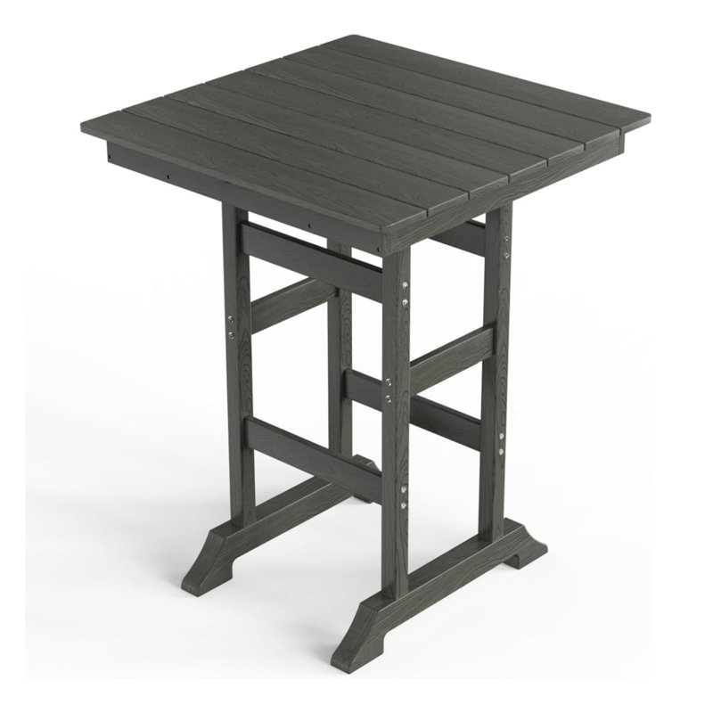 Table de bar carrée 31,5 pouces en PEHD gris