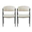 Chaises de salle à manger rembourrées avec pieds en métal (ensemble de 2), beige