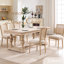 Chaises de salle à manger French Country de 2 personnes, rembourrées beiges, dossier naturel, tréfilage et sculpture, démontables, appropriées pour un usage domestique au restaurant, structure solide, lin de coton commercial convenable