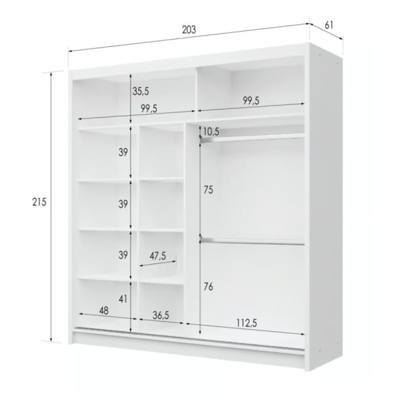 Bhopal Manufactured Wood Wardrobe, Oak
