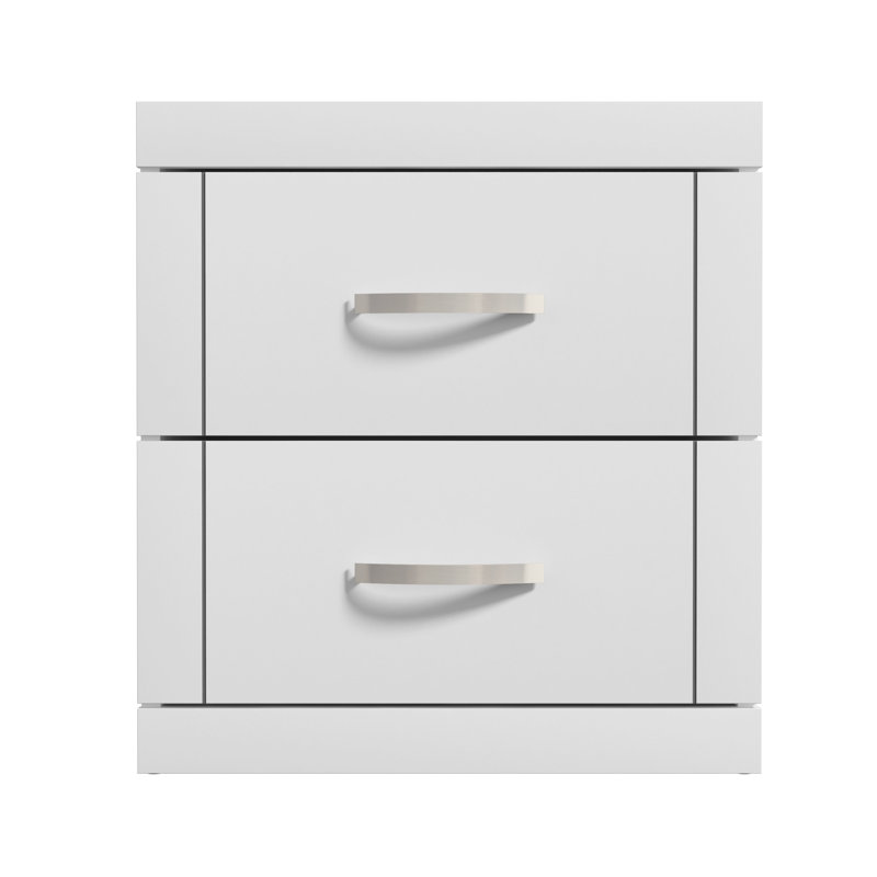 Avigail 20.31" 2 Drawer Nightstand, White, Individual
