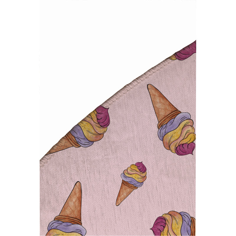 Summer Ice Cream Outdoor Rug, Round 5'