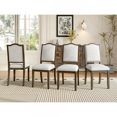Ensemble de 4 chaises de salle à manger de style campagnard, rembourrées avec dossier haut, sièges modernes pour la cuisine, la chambre à coucher et le salon