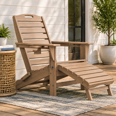 HDPE Adirondack Foldable Chair with Retractable Ottoman