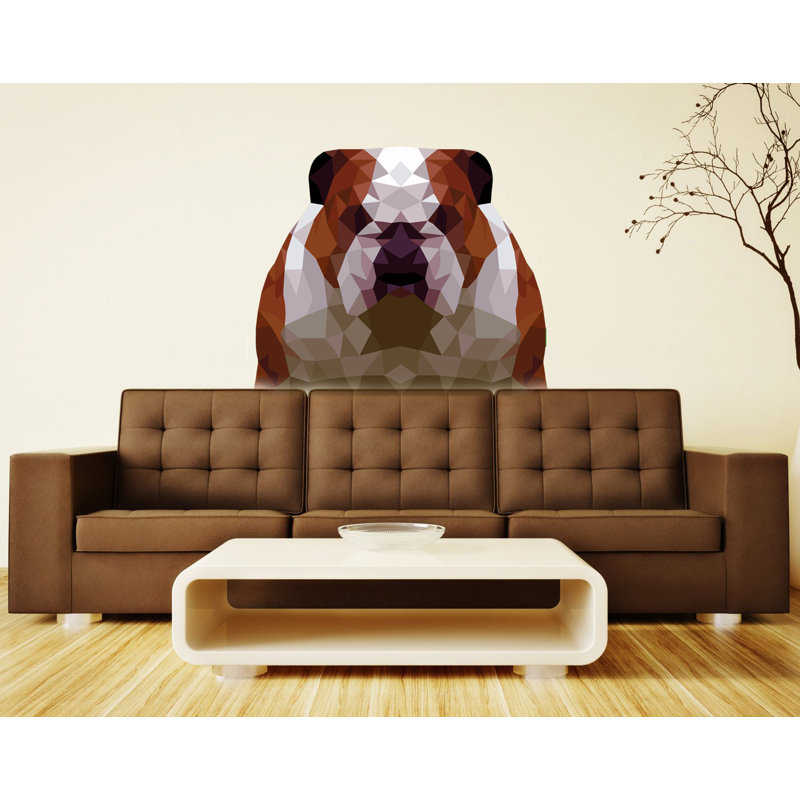 Décalcomanie murale chien bulldog anglais, H 46 po x l 56 po