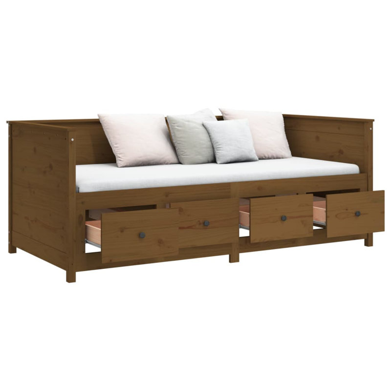 Farreli Solid Wood Ddaybed, Brown, 90 x 190 cm