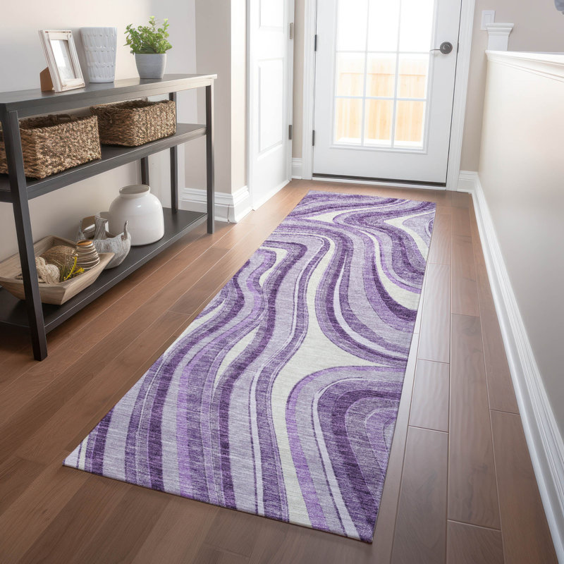 Premium Machine Washable Prisco Lavender Rug, Runner 2'3" x 7'6"