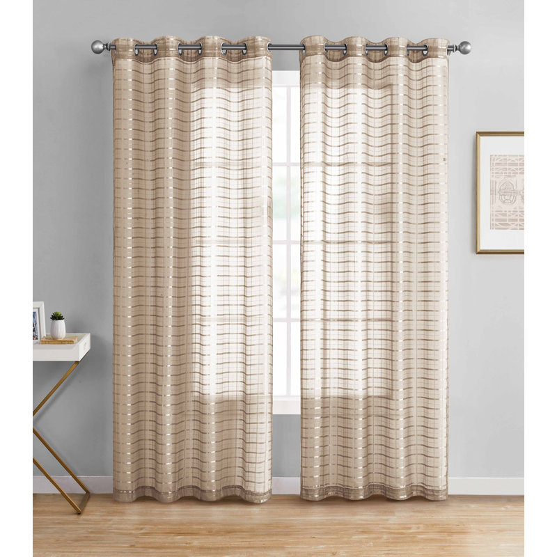 Rideau en polyester Didonna, Taupe