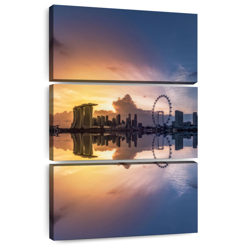 Horizon de Sireci, coucher de soleil à Singapour, H 32 po x l 20 po