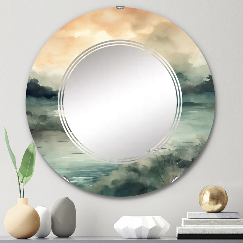 Villalte - Miroir mural rond Lake, 24 po x 24 po
