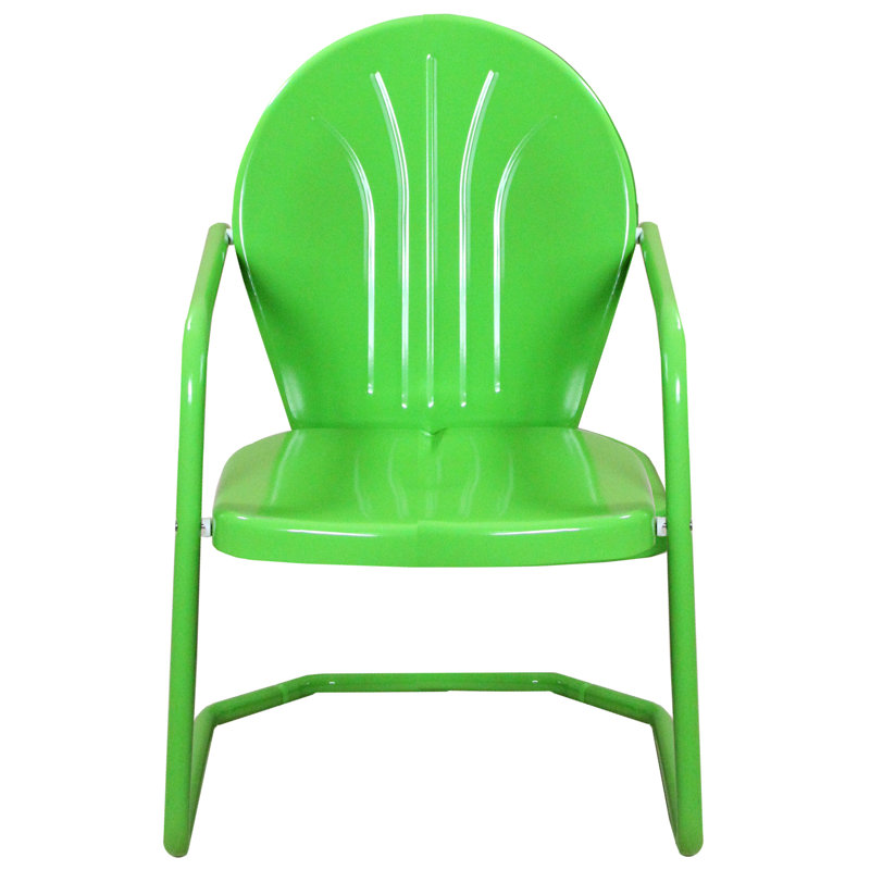 Fauteuil tulipe rétro d'extérieur 34 pouces, Vert