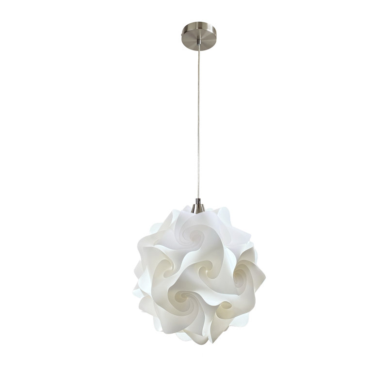 Luminaire suspendu géométrique 1 lumière Beri, H 15 po x l 15 po x P 15 po, E26 - par défaut, Noir