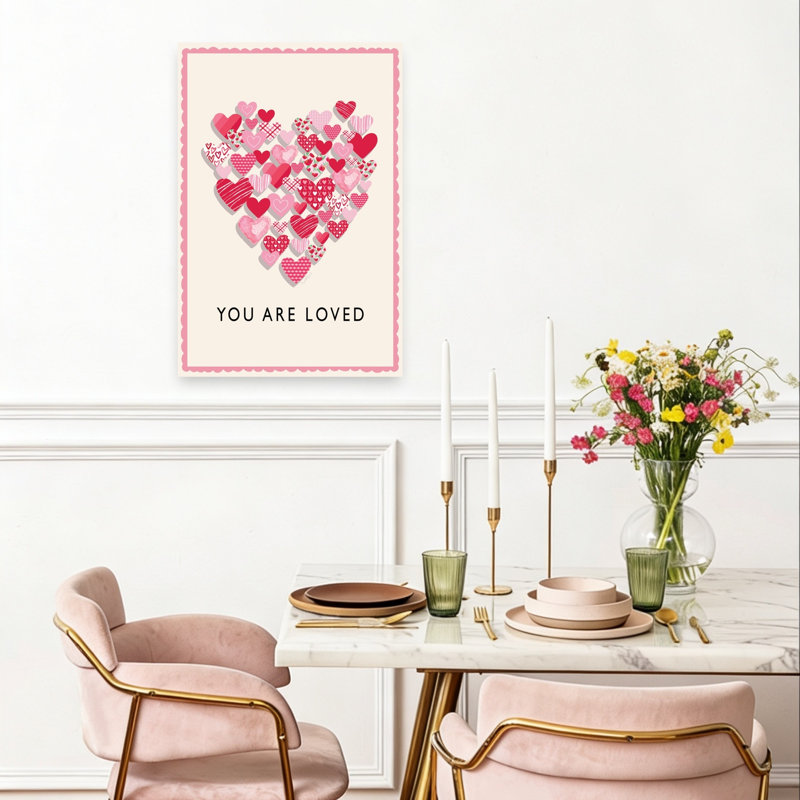 Art mural abstrait fantaisiste You Are Love, H 24 po x l 16 po