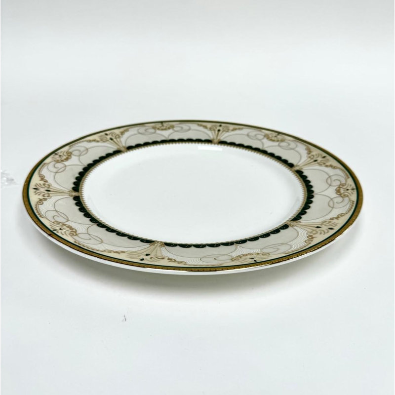 Victoria Bella Ensemble de 4 assiettes à dîner en os 10,75 po Victoria Platinum, Vert