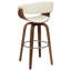 Tabouret tournant noyer et écru-300278262