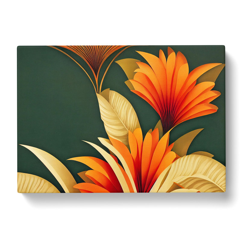 Spectacular Flowers Art Deco - Wrapped Canvas Print, 50cm H x 76cm W x 3cm D
