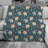 Elephant Machine Printed Throw Blanket