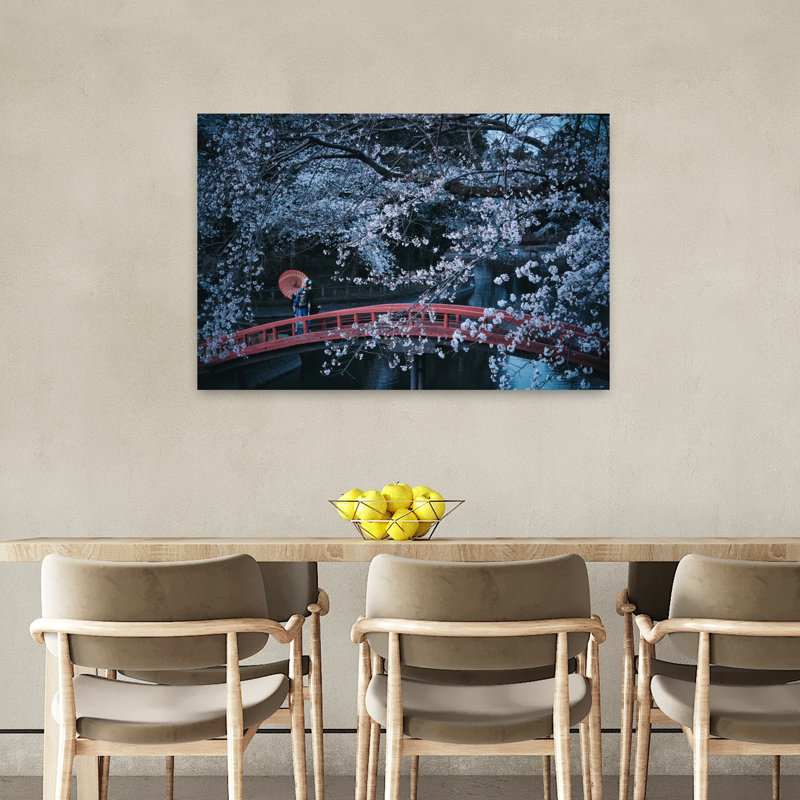 Sakura Bridge Serenity by KOIKI - Wrapped Canvas Print, 91.44 cm H x 60.96 cm W