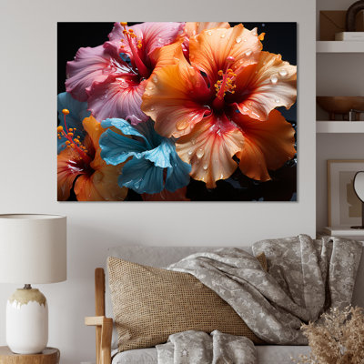 Hibiscus coloré et moderne II sur toile