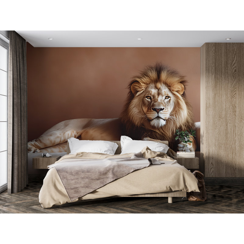 Papier peint majestueux Lion Canapé, L 144 po x l 100 po, Non tissé