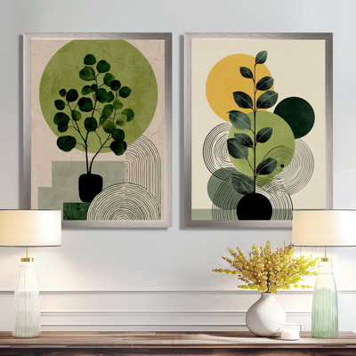 «Bohemian Minimalist Geometric Plant - Modern», 2 impressions sur toile