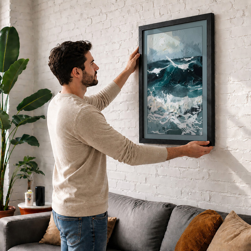 Tempestuous Seas Coastal - Framed Print, Unframed, A4 - 29.7 x 21.0 cm