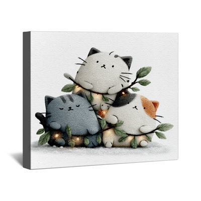 Cute Cartoon Cats Canvas Gallery Wrap in Many Sizes