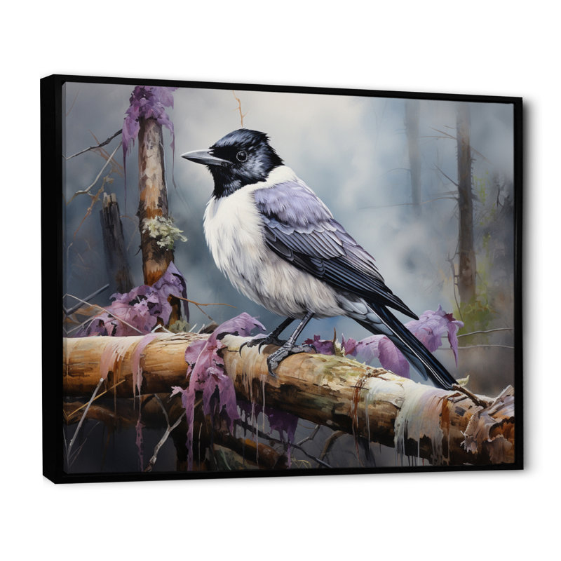 «Bird Inquisitive Observer II», reproduction d'art sur toile, H 30 po x l 40 po x P 1,5 po, Cadre flottant noir
