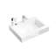 Lavabo intégré contemporain à surface solide en blanc brillant - Ajoute du luxe au drain et au robinet de salle de bain non fournis avec un look moderne et inclus-613089578