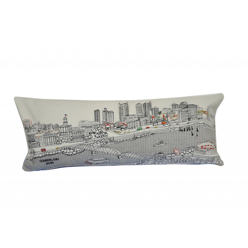 Coussin Nashville Skyline, Blanc