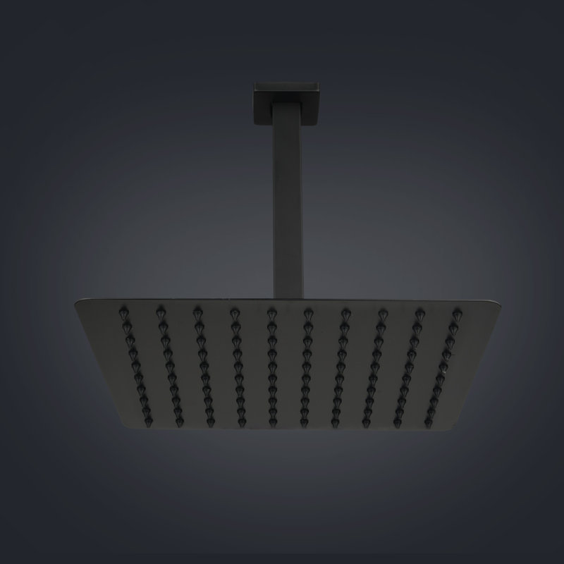Pomme de douche fixe Rain, Noir mat