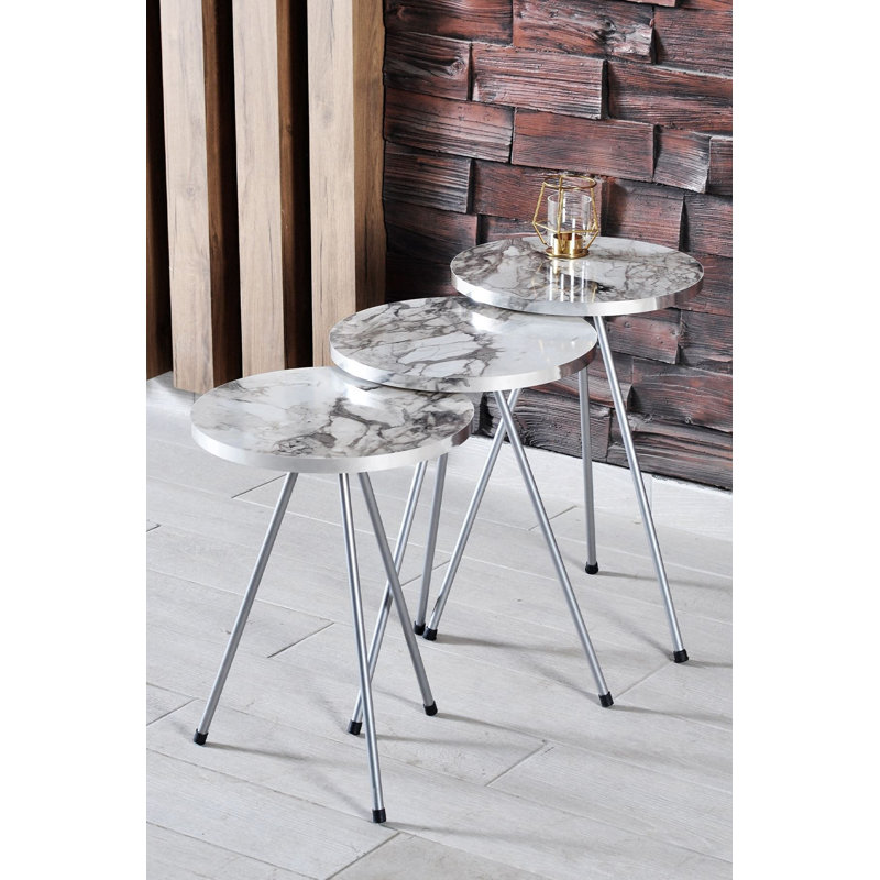 Bushraa 14cm Console Table, White Marble