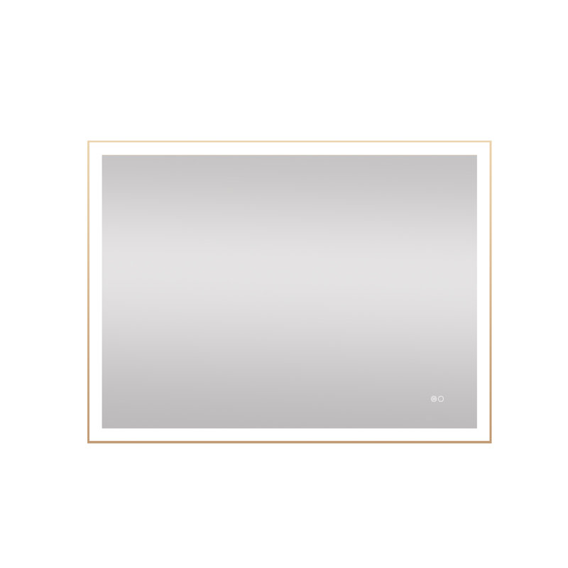 Miroir de salle de bain à DEL Edlun, 36 po x 48 po, Or