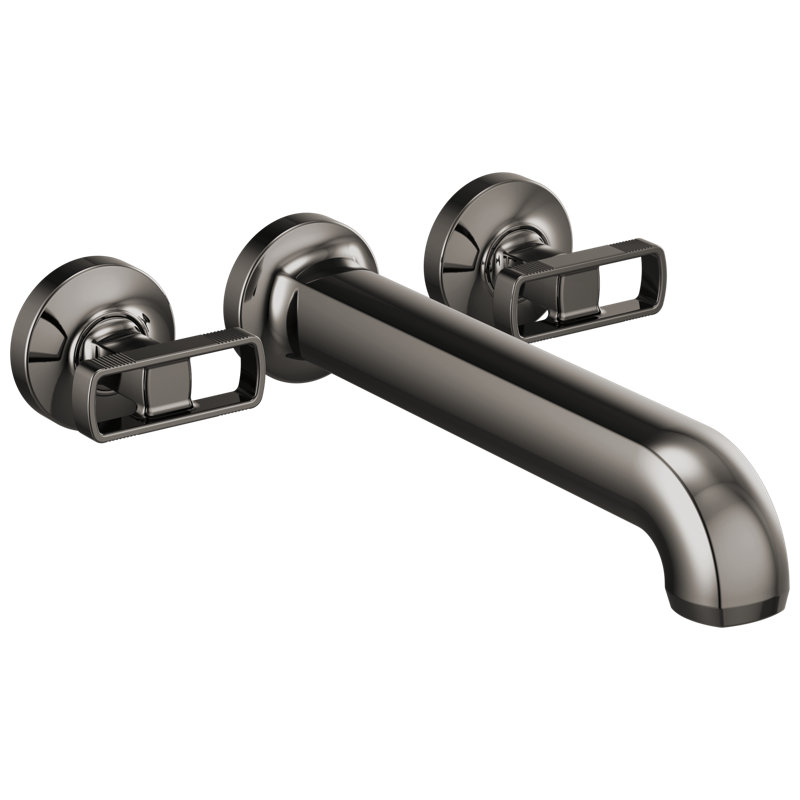 Kintsu® Two Handle Wall Mount Tub Filler, Knob, Brilliance Black Onyx