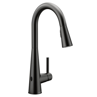 Sleek MotionSense Wave One-Handle High Arc Pulldown Kitchen Matte Black Faucet