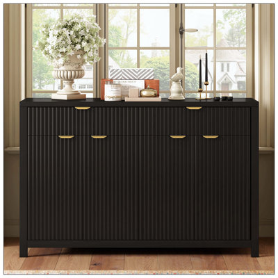 Sideboard Buffet Cabinet, Rustic 2 Barn Doors Kitchen Cabinet, Accent Cabinet With Storage For Living Room