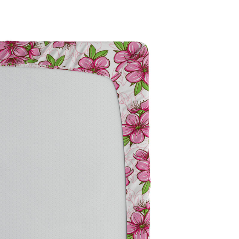 Microfiber Floral Fitted Sheet, Twin Fitted Sheet
