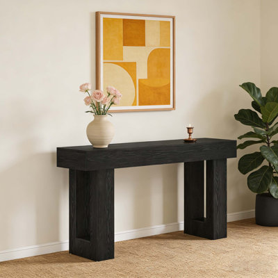 Table de canapé en bois, console de 63 pouces pour entrée