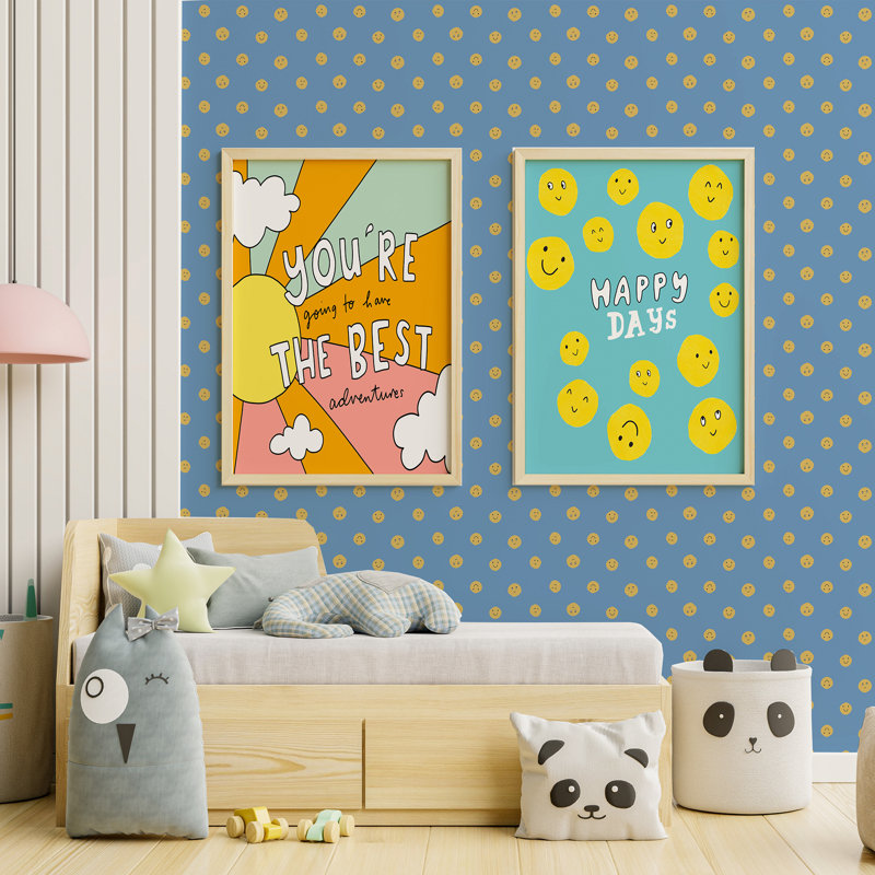 Happy News Smiles Blue Wallpaper