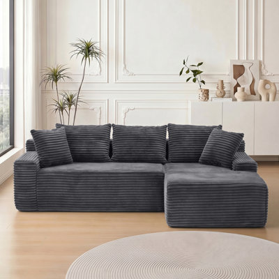 95" Sectional Couches for Living Room Cloud Couch Sofa with L-Shape Upholstered Boneless Couchs Modern Modular Sectional Couch with Chaise