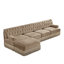 Tissu de velours en forme de L de 135 po adapté aux animaux de compagnie, canapé de style Chesterfield, jupe à pampille, accoudoirs carrés légèrement incurvés, combinaison libre, conception ergonomique, pour les aires de repos des chambres à coucher, chameau-1572186993-1572186997