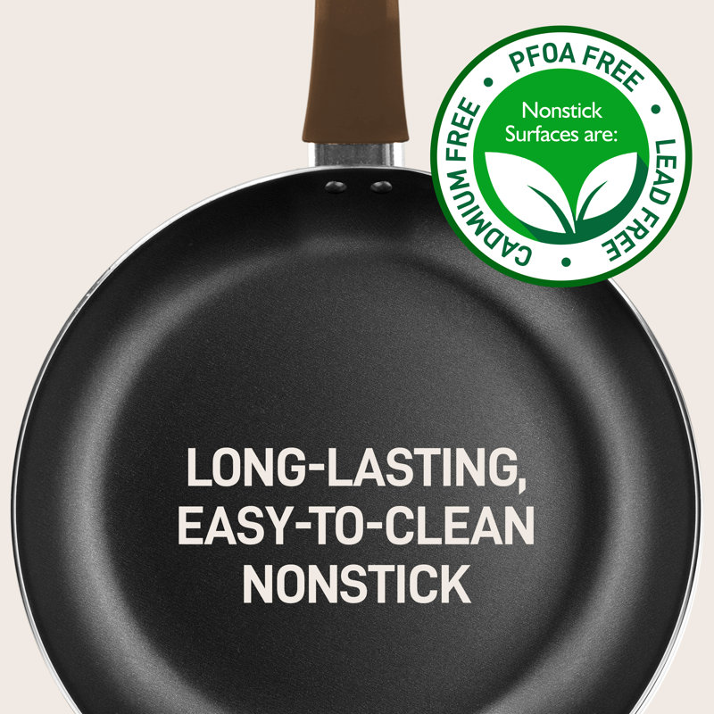 NutriChef 13-Piece Brown Nonstick Aluminum Cookware Set