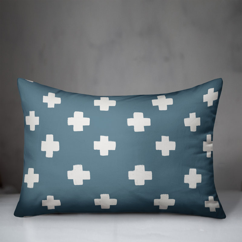  Coussin intérieur / extérieur géométrique, Bleu