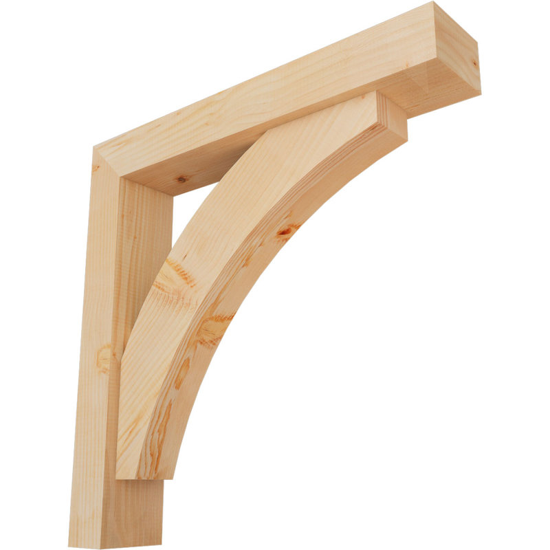 Thorton Block Bracket with Offset Brace, 30 x 30, 5 1/2"W Douglas Fir (Smooth)