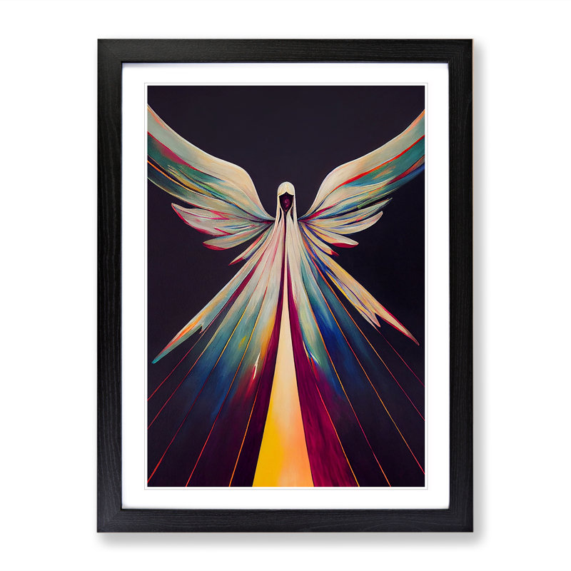 XC1022-2488X Inspirational Angel Abstract - Wall Art, 34cm H x 25cm W x 2cm D, Black Framed