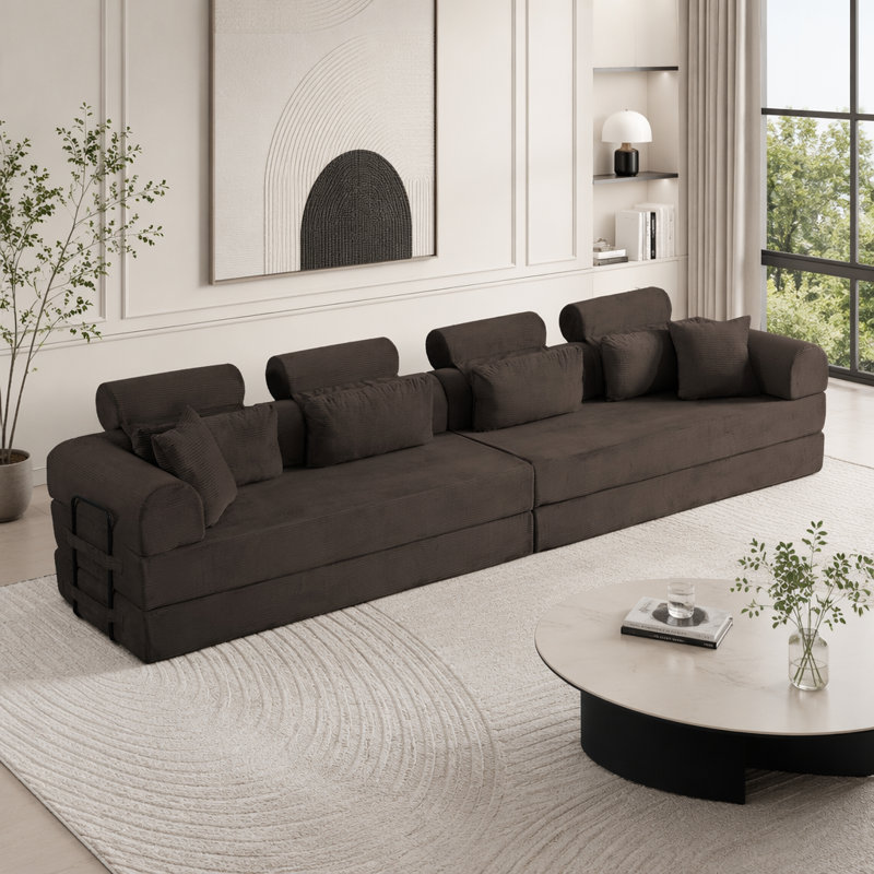 Canapé modulaire en L, Brown