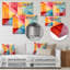 Couleurs pastel contrastant avec composition géométrique II - art mural géométrique en métal MT137616-1437532930