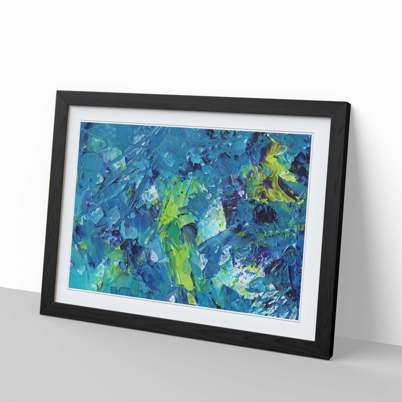 Way of Life in Abstract - Picture Frame Painting Print, Black, 50cm H x 76cm W x 2cm D
