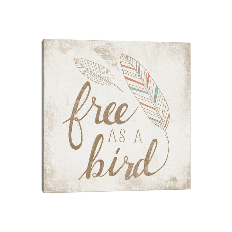 Free As A Bird Beige by Laura Marshall - Wrapped Canvas Print, 93.98 cm H x 93.98 cm W